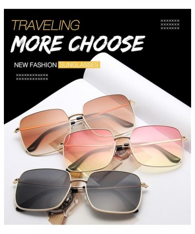 Square Frame Large Frame Fashion Men and Women Beach Sunglasses (Color : F, Size : 1) 1 K $15.40 Designer