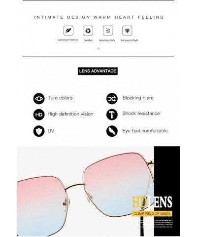 Square Frame Large Frame Fashion Men and Women Beach Sunglasses (Color : F, Size : 1) 1 K $15.40 Designer