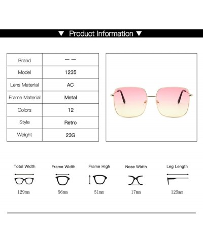 Square Frame Large Frame Fashion Men and Women Beach Sunglasses (Color : F, Size : 1) 1 K $15.40 Designer