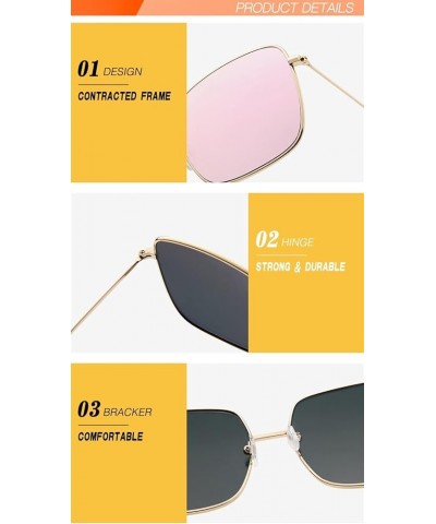 Square Frame Large Frame Fashion Men and Women Beach Sunglasses (Color : F, Size : 1) 1 K $15.40 Designer