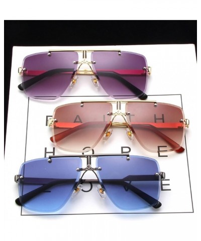 Square Fashion Men and Women Frameless Metal Sunglasses Outdoor Holiday Decoration Sunglasses (Color : E, Size : 1) 1 C $15.8...