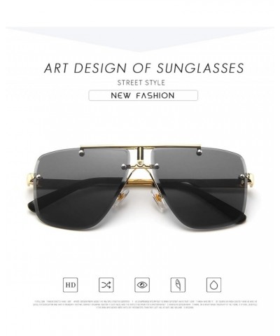 Square Fashion Men and Women Frameless Metal Sunglasses Outdoor Holiday Decoration Sunglasses (Color : E, Size : 1) 1 C $15.8...