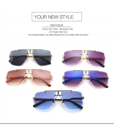 Square Fashion Men and Women Frameless Metal Sunglasses Outdoor Holiday Decoration Sunglasses (Color : E, Size : 1) 1 C $15.8...