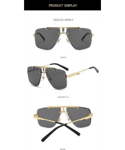 Square Fashion Men and Women Frameless Metal Sunglasses Outdoor Holiday Decoration Sunglasses (Color : E, Size : 1) 1 C $15.8...