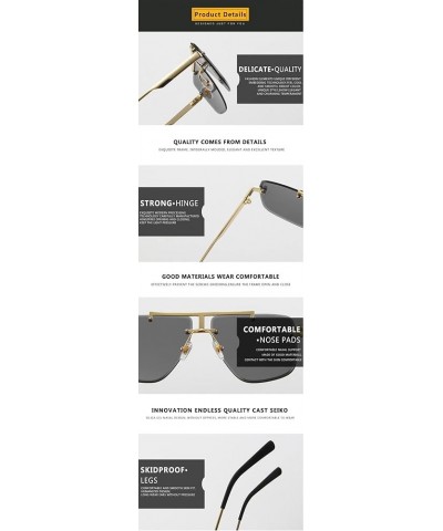 Square Fashion Men and Women Frameless Metal Sunglasses Outdoor Holiday Decoration Sunglasses (Color : E, Size : 1) 1 C $15.8...