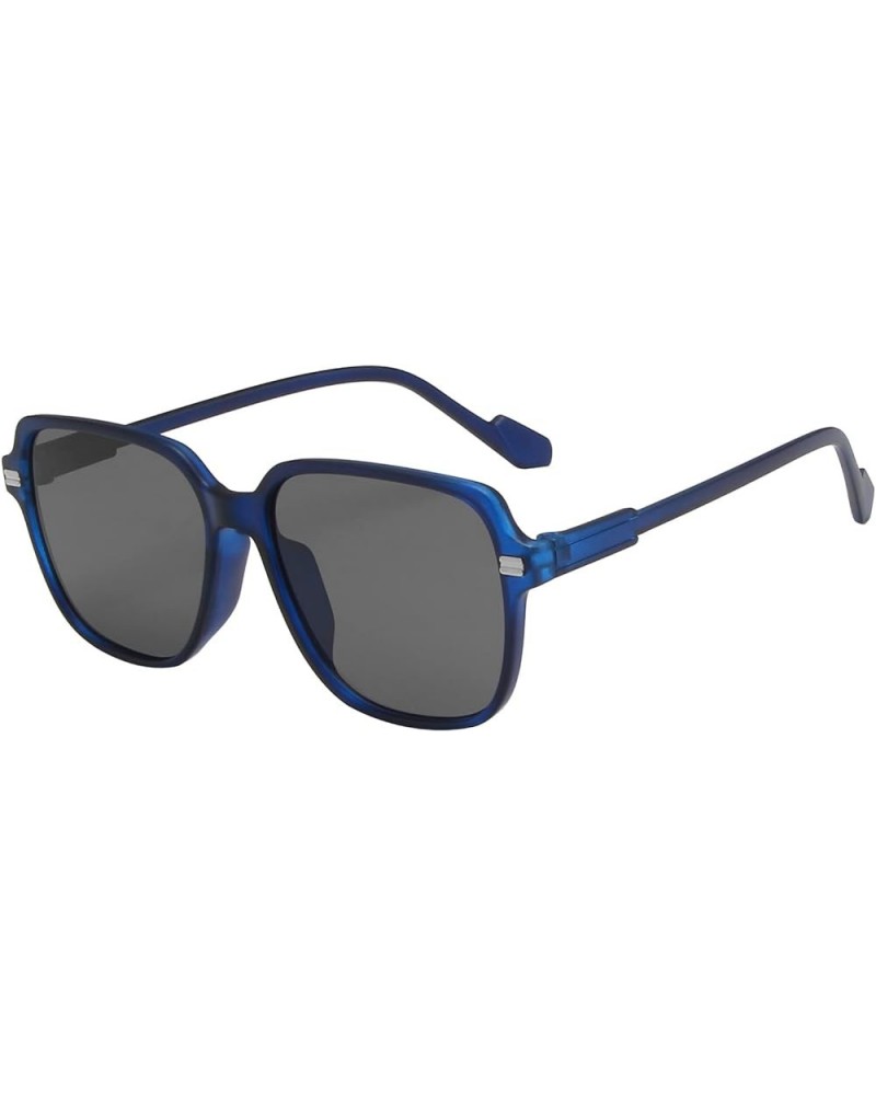 Big Frame Protective Sunglasses Glasses Eyewear Shades Vintage Square Unisex Blue One Size $9.90 Square