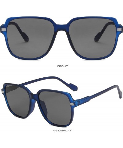 Big Frame Protective Sunglasses Glasses Eyewear Shades Vintage Square Unisex Blue One Size $9.90 Square