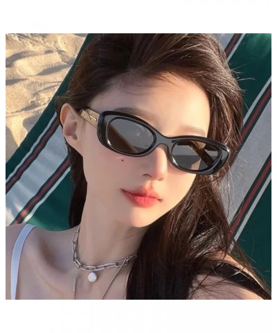 Oval Frame Small Frame cat Eye Sunglasses for Men and Women for Outdoor Vacation (Color : E, Size : 1) 1A $17.70 Designer