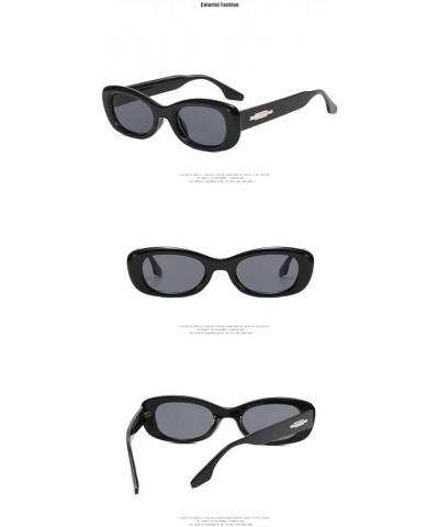 Oval Frame Small Frame cat Eye Sunglasses for Men and Women for Outdoor Vacation (Color : E, Size : 1) 1A $17.70 Designer