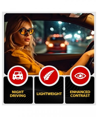 Fit Over Night Driving Vision Glasses for Women Yellow Polarized Anti Glare Lens for Nighttime A1 Black Frame Yellow Lens $17...