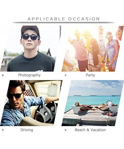 Square Polarized Sunglasses for Men Driving Fishing UV400 Protection Vintage Acetate Sunglasses Brown $18.06 Rectangular