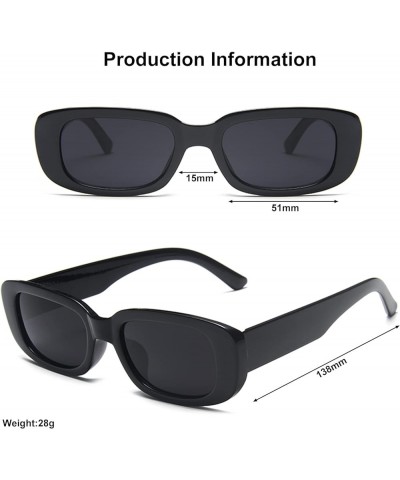 Rectangle Sunglasses for Women Narrow Square Frame UV400 Protection Retro Driving Glasses Vintage Fashion Black SMOKE $9.02 S...