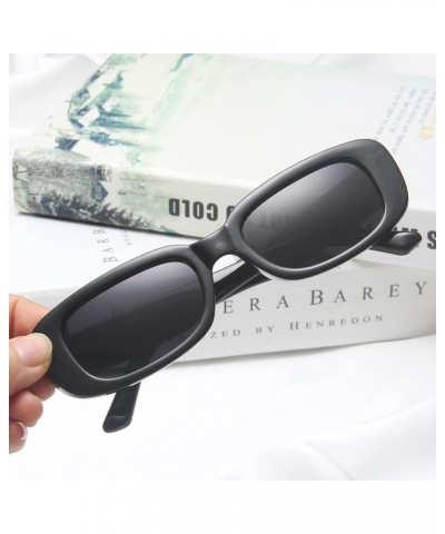 Rectangle Sunglasses for Women Narrow Square Frame UV400 Protection Retro Driving Glasses Vintage Fashion Black SMOKE $9.02 S...