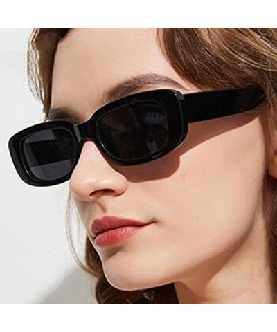 Rectangle Sunglasses for Women Narrow Square Frame UV400 Protection Retro Driving Glasses Vintage Fashion Black SMOKE $9.02 S...