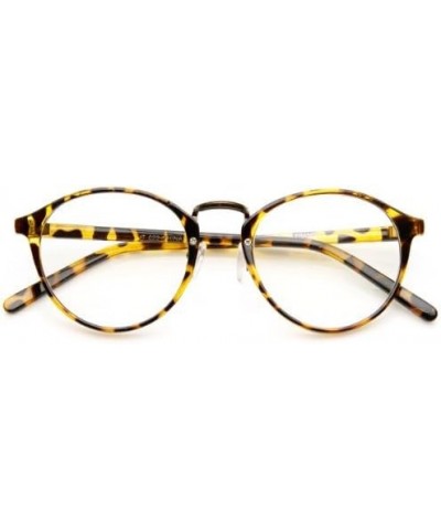 Vintage Inspired Horned Rim Metal Bridge P3 Clear Lens Glasses Tortoise $9.43 Wayfarer