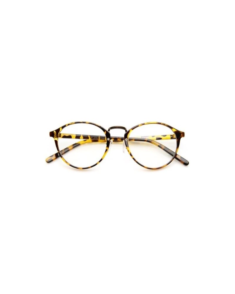 Vintage Inspired Horned Rim Metal Bridge P3 Clear Lens Glasses Tortoise $9.43 Wayfarer