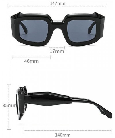 Vintage Square Sunglasses for Women Men Retro Steampunk Sun Glasses Personality Irregular Legs Sun Glasses Black $9.31 Square