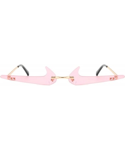 Fashion Unique Rimless Sunglasses Women Retro Clear Ocean Lens Shades UV400 Men Trending Blue Pink Sun Glasses Pink $10.67 Ri...