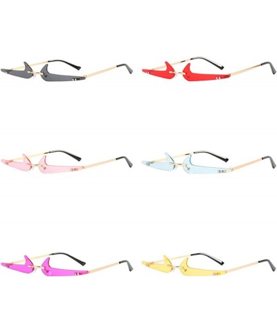 Fashion Unique Rimless Sunglasses Women Retro Clear Ocean Lens Shades UV400 Men Trending Blue Pink Sun Glasses Pink $10.67 Ri...