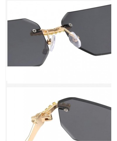 Luxury Diamonds Square Sunglasses Women Men Trends Punk Rimless Rectangle Sun Glasses Female Outdoor Shade Eyewear Brown $9.5...