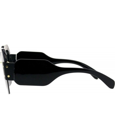 Womens Futuristic Fashion Sunglasses Oversized Square Half Rim UV 400 Black (Black) $10.17 Square