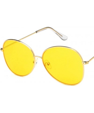 Unisex Sunglasses Retro Gold Grey Drive Holiday Oval Non-Polarized UV400 Gold Yellow $6.47 Oval