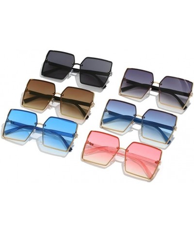 Ocean Color Metal Sunglasses for Women Retro Large Frame UV Protection Glasses Performance Accessories (Color : C6, Size : PC...