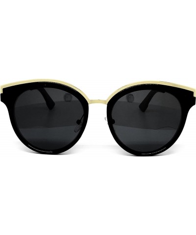 6578 Premium Retro Cats eye Funky Fashion Tint Candy Flat Metal Aviator Sunglasses Cats Eye BLACK $11.72 Aviator