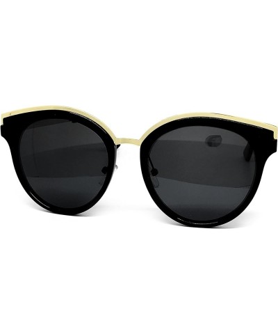 6578 Premium Retro Cats eye Funky Fashion Tint Candy Flat Metal Aviator Sunglasses Cats Eye BLACK $11.72 Aviator