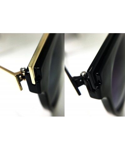 6578 Premium Retro Cats eye Funky Fashion Tint Candy Flat Metal Aviator Sunglasses Cats Eye BLACK $11.72 Aviator