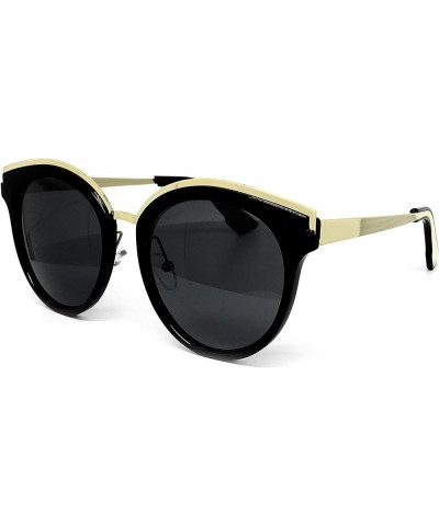 6578 Premium Retro Cats eye Funky Fashion Tint Candy Flat Metal Aviator Sunglasses Cats Eye BLACK $11.72 Aviator