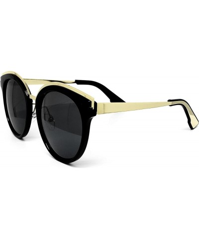 6578 Premium Retro Cats eye Funky Fashion Tint Candy Flat Metal Aviator Sunglasses Cats Eye BLACK $11.72 Aviator