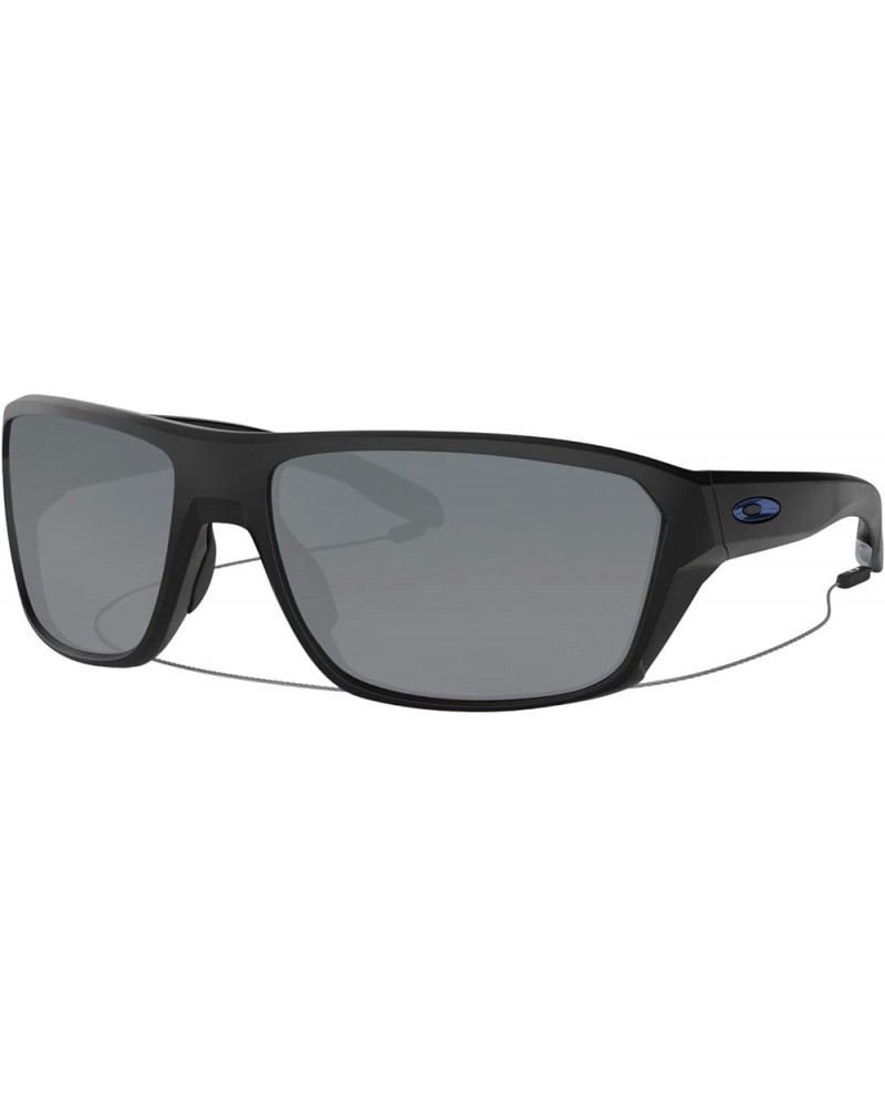 Men's Oo9416 Split Shot Rectangular Sunglasses Matte Black/Prizm Grey Polarized $98.70 Rectangular