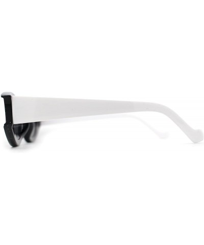 Womens Mod Concave Plastic Frame Oval Cat Eye Sunglasses Black White Black $10.23 Cat Eye