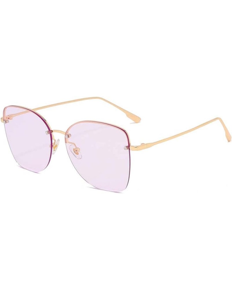 Retro Half Frame Women's Metal Sunglasses, Outdoor Street Shooting Beach Glasses (Color : D, Size : Medium) Medium E $20.10 D...