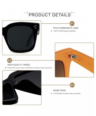 Oversized Sunglasses for Women Big Large Square Wide Frame Shades Retro Trendy Fashion UV Protection (2pack)black+blue SIZE: ...