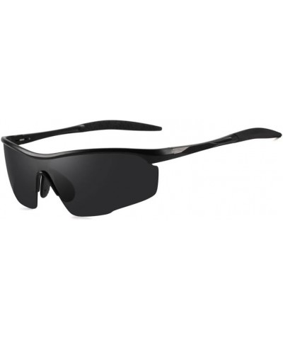 Al-Mg metal Polarized Sunglasses for Men, Sunglasses for Outdoor Sports, Cycling, Fishing, and Driving Black+black $13.76 Round