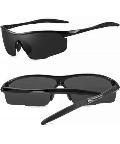 Al-Mg metal Polarized Sunglasses for Men, Sunglasses for Outdoor Sports, Cycling, Fishing, and Driving Black+black $13.76 Round