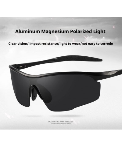 Al-Mg metal Polarized Sunglasses for Men, Sunglasses for Outdoor Sports, Cycling, Fishing, and Driving Black+black $13.76 Round