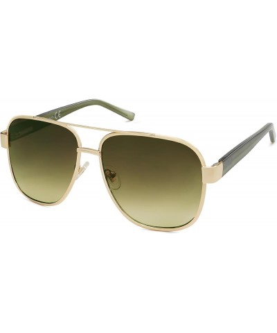 Classic Retro Square Aviator Sunglasses for Women Men UV400 Bold Oversized Aviators SJ1214 Gold/Gradient Green $10.91 Aviator