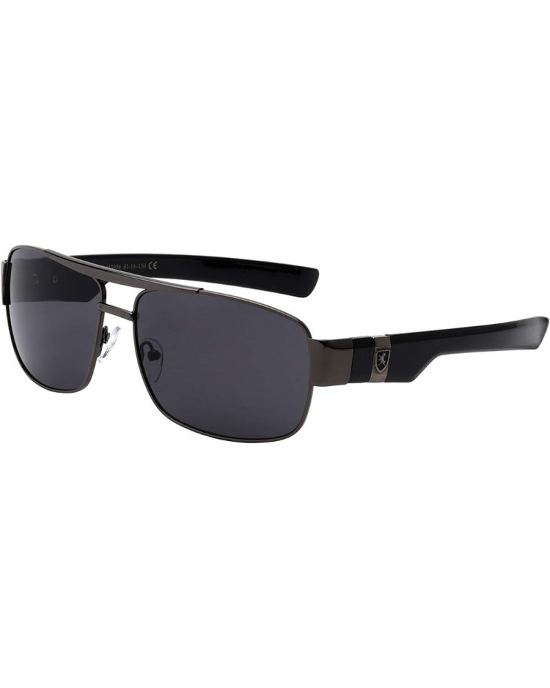 Gauge - Flat Top Squared Aviators Sunglasses Gunmetal $17.10 Aviator