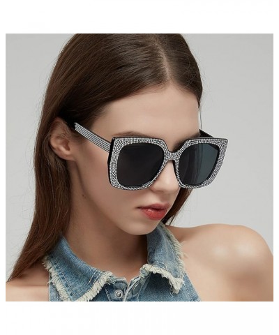 Large Frame Square Sunglasses Fashion Retro Sunglasses for Men and Women (Color : A, Size : 1) 1 F $16.00 Designer