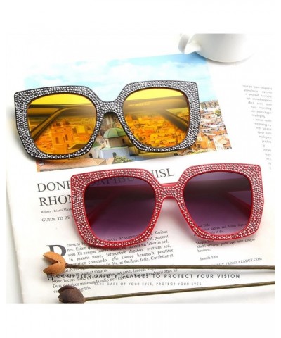 Large Frame Square Sunglasses Fashion Retro Sunglasses for Men and Women (Color : A, Size : 1) 1 F $16.00 Designer