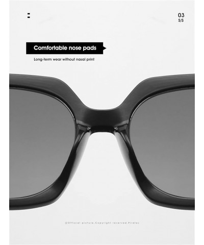 Large Frame Square Sunglasses Fashion Retro Sunglasses for Men and Women (Color : A, Size : 1) 1 F $16.00 Designer