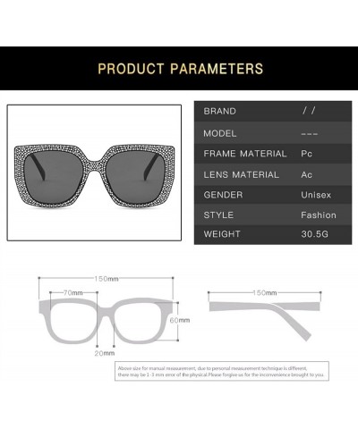 Large Frame Square Sunglasses Fashion Retro Sunglasses for Men and Women (Color : A, Size : 1) 1 F $16.00 Designer