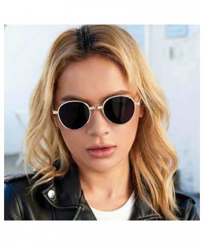 Small Frame Retro Round Frame Sunglasses Outdoor Holiday Sunshade Decorative Glasses (Color : E, Size : Medium) Medium G $16....