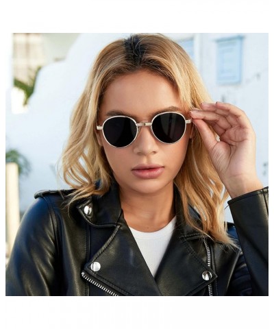 Small Frame Retro Round Frame Sunglasses Outdoor Holiday Sunshade Decorative Glasses (Color : E, Size : Medium) Medium G $16....