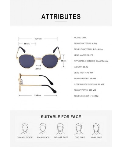 Small Frame Retro Round Frame Sunglasses Outdoor Holiday Sunshade Decorative Glasses (Color : E, Size : Medium) Medium G $16....