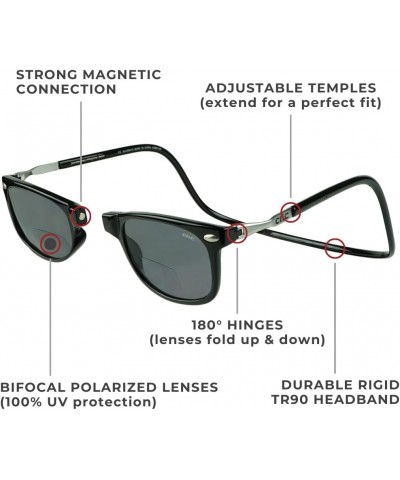 Magnetic Bifocal Sunglasses, Polarized Lenses, 100% UVA & UVB Protection, Adjustable Temple, Ashbury XL (XL-XXL) Black $48.28...