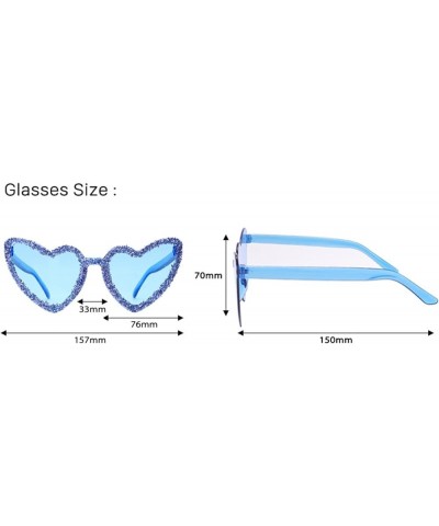 Heart-shaped Frameless Women Sunglasses Outdoor Vacation Party Beach Fashion Decorative Sunglasses D $15.51 Designer